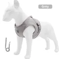 Grijs ademend mesh hondentuigje en riemset met reflecterende strips voor kleine honden - XS / Grijs