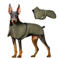 Wasserdichter olivgrüner Winterhundemantel für große Rassen wie Dobermänner, winddicht - 3XL / Armeegrün