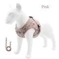 Roze geruit hondentuigje en riem set met reflecterende strips voor honden - XS / Ruitjes Roze