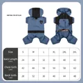 Mono de invierno para perro azul impermeable con capucha y tabla de tallas detallada - S / Azul Mar Profundo