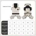 Abrigo de invierno impermeable con capucha para perro con diseño de cuatro patas en beige y negro - S / Beige Niebla Matinal