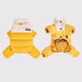 Manteau d'hiver jaune imperméable à quatre pattes pour animaux avec rembourrage chaud - S / Jaune