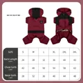 Abrigo de invierno impermeable con capucha para perros en terciopelo rojo zorro y bicolor. - S / Rojo Carmesí