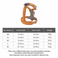 Orange dog harness size chart with chest and neck measurements from XS to XL. - XS / Orange
