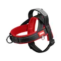 Reflective red and black pet harness with breathable mesh padding and secure handle - S / Black and Rose Red