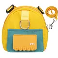 Vibrant yellow and teal pet backpack harness with matching outdoor traction leash - S / With Leash / Yellow