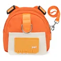 Orange and white pet cat backpack harness set with adjustable leash for travel - S / With Leash / Orange