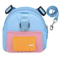 Adjustable blue and pink pet backpack harness with matching leash for outdoor cat walks - S / With Leash / Sky Blue