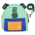 Colorful mint green pet backpack with adjustable leash for outdoor cat harness and travel use - S / With Leash / Green