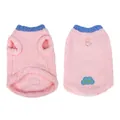Weiche rosa Fleece-Haustierweste mit blauem Kragen und Metall-D-Ring - XS / Rosa