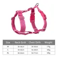 Rosa reflektierendes H-Hundegeschirr Variante mit detaillierter Größentabelle für Haustiere - M / Fuchsia