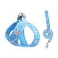Harnais pour chien à carreaux bleu clair avec laisse assortie pour des promenades confortables - Carreaux Bleus