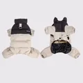 Manteau d'hiver imperméable bicolore pour chien avec design à quatre pattes et graphène - Beige