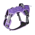 Arnés táctico violeta duradero para perros grandes con asa de control y correas ajustables - S / Púrpura