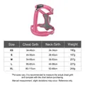 Detailed size chart for pink reflective dog harness with chest and neck dimensions - XS / Rose Red