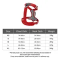 Comprehensive size chart for red reflective dog harness with chest and neck measurements. - XS / Red