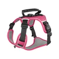 Verstellbares rosa Hundegeschirr in Westenform mit robustem Griff und Reflexstreifen - Fuchsia / XS