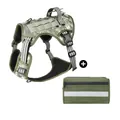 Juego de arnés táctico de camuflaje para perro con bolsa reflectante verde - S / Juego de arnés de camuflaje (con bolsa táctica verde militar) / Camuflaje
