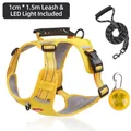 Gelbe reflektierende Hundegeschirrweste mit 1,5m Leine und Sicherheits-LED-Licht - Ausgestattet mit LED-Licht und 1,5m Leine / Gelb / XS