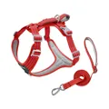Reflektierendes rotes Hundegeschirr und Leinenset mit Anti-Zug-Design und Mesh - XS / Set / Rot