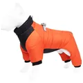 Professional thickened orange waterproof dog winter jumpsuit with reflective strap for small dogs - S / Tops / Orange