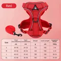 Atmungsaktives rotes Mesh-Hundegeschirr-Set mit reflektierenden Streifen - S / Rot