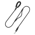 Heavy-duty black reflective dog leash with dual padded handles for maximum control. - 1.0*150cm / Black