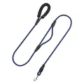 Blue reflective rope dog leash with soft padded handle and dual-grip for pet control - 1.0*150cm / Navy Blue