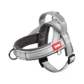 Grey reflective dog harness with breathable mesh padding and heavy duty D-rings - S / Saddle Harness / Silver Gray