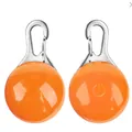 Orange pet LED safety collar light with metal carabiner clip for night walking safety - S / Orange LED Pendant (1 Piece)