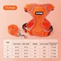 Reflektierendes orangefarbenes atmungsaktives Netz-Hunde-Geschirr-Set mit Größentabelle - Orange