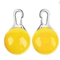 Yellow LED pet safety light with metal carabiner clip for dog collar and harness - S / Yellow LED Pendant (1 Piece)