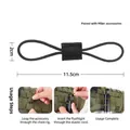 Accesorio de cuerda elástica táctica para arnés de perro 11,5cm - M / Accesorio de Sistema Molle - Grande / Paquete de 10 (11.5x2cm) / Negro