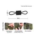 Accesorio Molle para arnés táctico de perro con lazo elástico de 8cm de largo - S / Accesorio de Sistema Molle - Pequeño / Paquete de 10 (8x2cm) / Negro