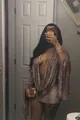 Sexy deep V-neck snake print bodycon mini dress shown in a mirror selfie detail view. - Snake Print