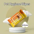80 lingettes nettoyantes jetables de qualité pour chiens et chats, emballage orange - Lingettes Spécifiques pour Animaux (1 Paquet) / 80 Pièces/Paquet