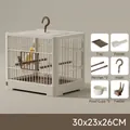 Gabbia da viaggio portatile per pappagalli moka con set da 6 accessori, 30x23x26cm - Portable Handle Cage / 30*23*26cm (6-Piece Set) / marrone mokka