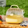 Portable yellow hamster travel carrier cage with transparent top lid, 20x18x16cm - Upgrade Version (With Water Bottle) / Mango Yellow