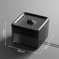 Automatic silent pet water fountain with 185mm square dimensions for cats and dogs - Large Capacity Water Fountain / USB Model (Anti-Dry Burn) / Black