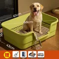 Extra große spritzwassergeschützte Hundetoilette mit hohem Zaun und Maßen 68x61x16cm. - Groß - Basis-Set (Hundetoilette + Schaufel) / Grün