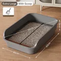 Extra large grey dog toilet with iron mesh and scoop, 66x60cm dimensions - Basic Set (Metal Grid + Scoop) / Simple Grey