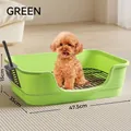 Lime green dog potty training toilet with mesh grid and scooper for small to medium dogs - With Large Scoop / Lime Green