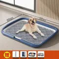 Washable blue dog toilet potty tray for large pets with 65x50cm dimensions and gifts - 65*50*6.5cm / Basic Set + Pillar / Navy Blue