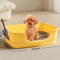 Mango yellow dog litter box with grid and scoop for small and medium dogs - With Large Scoop / Mango Yellow