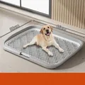 Washable flat dog potty tray for small to large dogs, 65x50cm size - Basic Set + Pillar / XL Modern Gray / 65x50x6.5cm