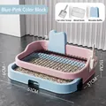 Large blue and pink drawer-style dog toilet with iron mesh and litter scoop, 51x37cm - Extra Large With Shovel / Blue And Pink Color Block