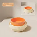 Anti-mors oranje en wit voerbakje voor honden en katten, diep spatwaterdicht ontwerp - Enkele kom / Oranje & Wit