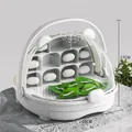Grey silkworm rearing habitat kit with clear cover for students, size 21x20x17cm - Upgraded Drawer Style / Gray