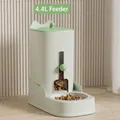 4.4L automatischer Futterautomat für Haustiere mit Schwerkraftsystem und Katzenohren - Futterautomat / 4.4L Kapazität / Grün