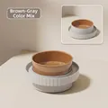 Minimalistische bruine en grijze tweekleurige voerbak voor katten en honden modern - Enkele kom / Kleurenschema bruin en grijs